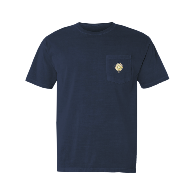 Product image for T-Shirt with Front Pocket (Monstrance on Pocket) image number 0